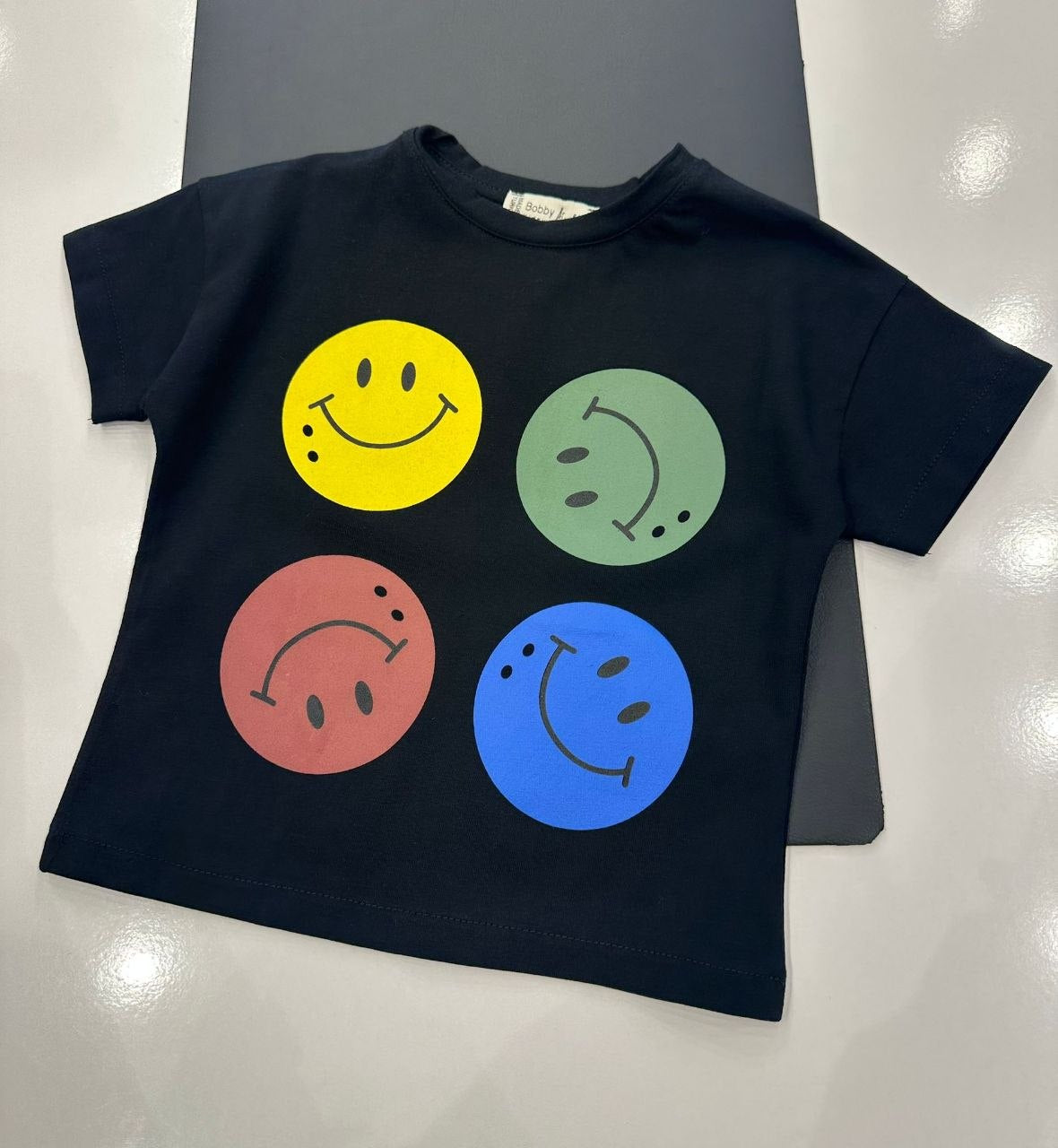 t-shirt met smiley-print