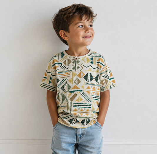 Trendy geprint T-shirt