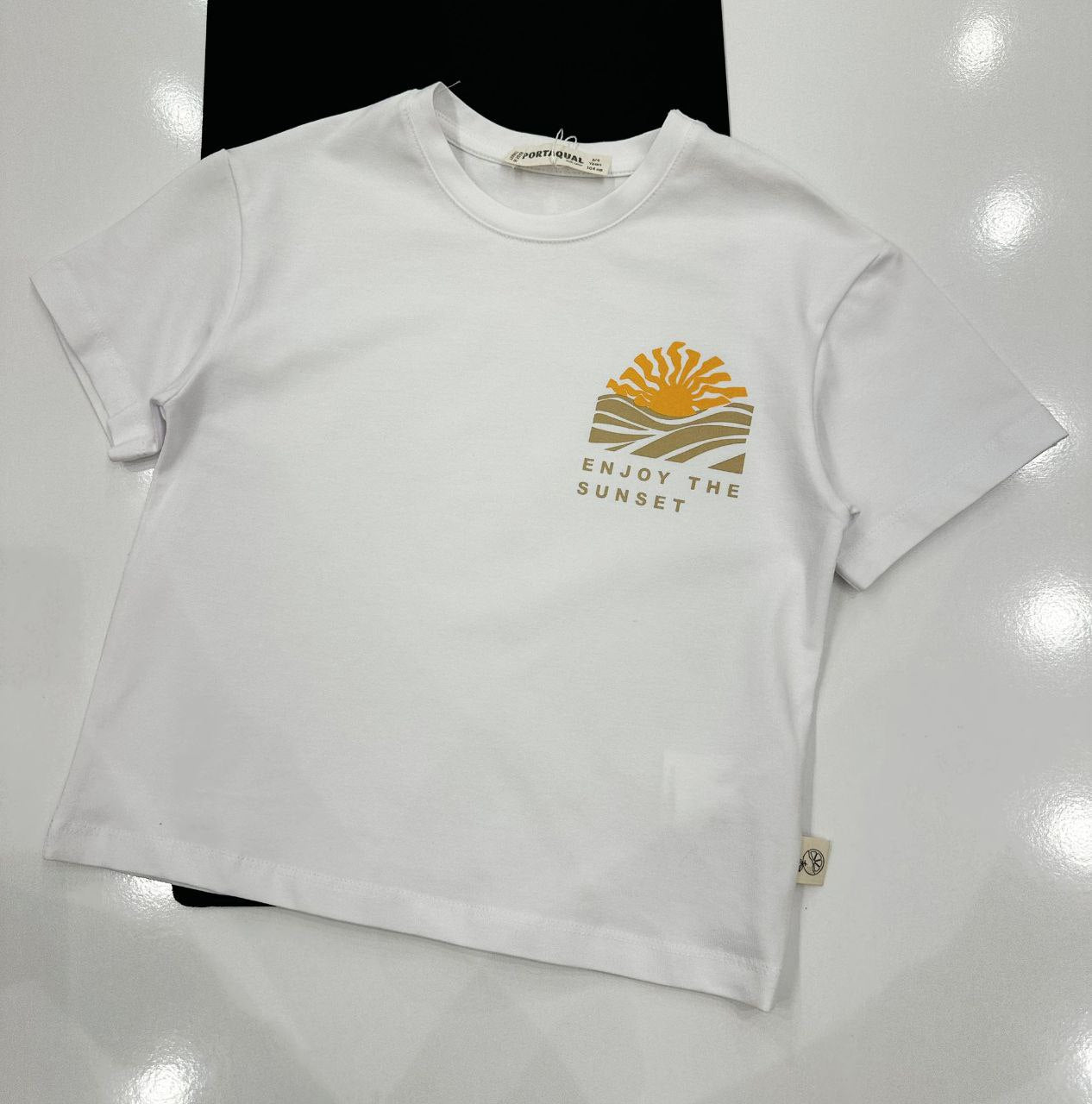T-shirt met sunset print